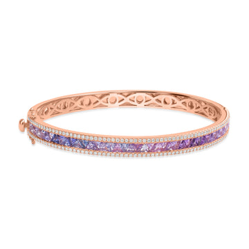 3.52ct Sapphire Bangles with 0.775tct Diamond set in 18K Rose Gold