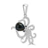 0.577ct Oynx Pendants with 0.282tct Diamond set in 18K White Gold