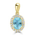 1.14ct Aquamarine Pendants with 0.193tct Diamond set in 18K Yellow Gold