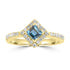 0.413ct Aquamarine Rings with 0.296tct Diamond set in 18K Yellow Gold