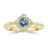 0.413ct Aquamarine Rings with 0.296tct Diamond set in 18K Yellow Gold