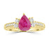 1.47ct Ruby Rings with 0.257tct Diamond set in 18K Yellow Gold