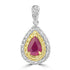 1.53ct Ruby Pendants with 0.785tct Diamond set in 18K Yellow Gold
