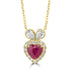 1.15ct Ruby Necklaces with 0.164tct Diamond set in 18K Yellow Gold