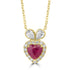 1.15ct Ruby Necklaces with 0.164tct Diamond set in 18K Yellow Gold