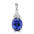 5.67ct Tanzanite Pendants with 0.26tct Diamond set in 18K White Gold