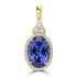 4.99ct Tanzanite Pendants with 0.188tct Diamond set in 18K Yellow Gold