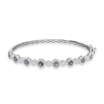 1.6ct Alexandrite Bangles with 1.081tct Diamond set in 18K White Gold