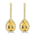 5.85ct Yellow Beryl Earrings with 0.406tct Diamond set in 18K Yellow Gold