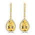 5.85ct Yellow Beryl Earrings with 0.406tct Diamond set in 18K Yellow Gold
