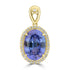 6.4ct Tanzanite Pendants with 0.212tct Diamond set in 18K Yellow Gold