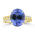 5.77ct Tanzanite Rings with 0.122tct Diamond set in 18K Yellow Gold