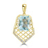 3.554ct Aquamarine Pendants with 0.179tct Diamond set in 18K Yellow Gold