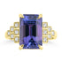 7.73ct Tanzanite Rings with 0.193tct Diamond set in 18K Yellow Gold