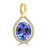 4.44ct Tanzanite Pendants with 0.228tct Diamond set in 18K Yellow Gold