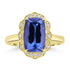 3.5ct Tanzanite Rings with 0.109tct Diamond set in 18K Yellow Gold