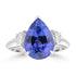 6.49ct Tanzanite Rings with 0.39tct Diamond set in 18K White Gold