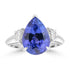 6.49ct Tanzanite Rings with 0.39tct Diamond set in 18K White Gold
