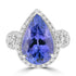 6.96ct Tanzanite Rings with 0.868tct Diamond set in 18K White Gold