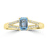 0.51ct Aquamarine Rings with 0.084tct Diamond set in 18K Yellow Gold