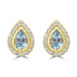 0.69ct Aquamarine Earrings with 0.276tct Diamond set in 18K Yellow Gold