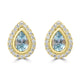 0.69ct Aquamarine Earrings with 0.276tct Diamond set in 18K Yellow Gold