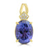 6.6ct Tanzanite Pendants with 0.042tct Diamond set in 14K Yellow Gold
