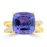 7.73ct Tanzanite Rings with 0.138tct Diamond set in 14K Yellow Gold