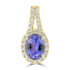 1.32ct Tanzanite Pendants with 0.227tct Diamond set in 18K Yellow Gold