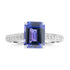 2.3ct Tanzanite Rings with 0.263tct Diamond set in 18K White Gold