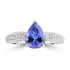 1.9ct Tanzanite Rings with 0.377tct Diamond set in 18K White Gold