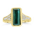 2.08ct Green Tourmaline Rings with 0.298tct Diamond set in 18K Yellow Gold