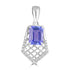 1.69ct Tanzanite Pendants with 0.129tct Diamond set in 18K White Gold