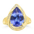 4.94ct Tanzanite Rings with 0.107tct Diamond set in 14K Yellow Gold