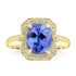 3.42ct Tanzanite Rings with 0.171tct Diamond set in 18K Yellow Gold