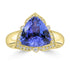 4.07ct Tanzanite Rings with 0.128tct Diamond set in 18K Yellow Gold