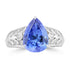 4.3ct Tanzanite Rings with 0.08tct Diamond set in 18K White Gold