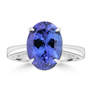 4.88ct Tanzanite Rings set in 18K White Gold