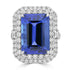 12.64ct Tanzanite Rings with 2.138tct Diamond set in 18K White Gold