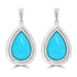 8.77ct Turquoise Earrings with 0.336tct Diamond set in 14K White Gold