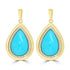9.4ct Turquoise Earrings with 0.34tct Diamond set in 14K Yellow Gold