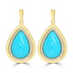9.4ct Turquoise Earrings with 0.34tct Diamond set in 14K Yellow Gold