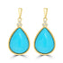 14.64ct Turquoise Earrings with 0.046tct Diamond set in 14K Yellow Gold