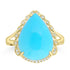 5.82ct Turquoise Rings with 0.069tct Diamond set in 14K Yellow Gold