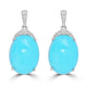 10.73ct Turquoise Earrings with 0.212tct Diamond set in 14K White Gold
