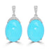 10.73ct Turquoise Earrings with 0.212tct Diamond set in 14K White Gold
