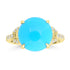 5.49ct Turquoise Rings with 0.145tct Diamond set in 14K Yellow Gold