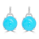 12.03ct Turquoise Earrings with 0.119tct Diamond set in 14K White Gold