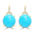 10.91ct Turquoise Earrings with 0.123tct Diamond set in 14K Yellow Gold