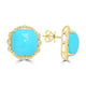 11.93ct Turquoise Earrings with 0.166tct Diamond set in 14K Yellow Gold